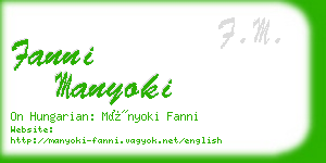 fanni manyoki business card